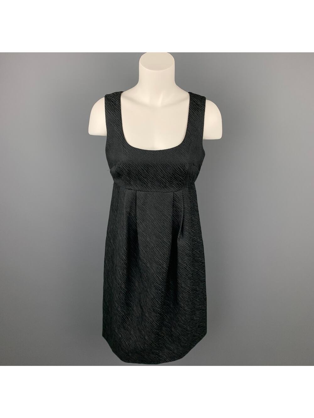 MICHAEL KORS Size 4 Black Woven Polyester Blend Empire Waist Dress